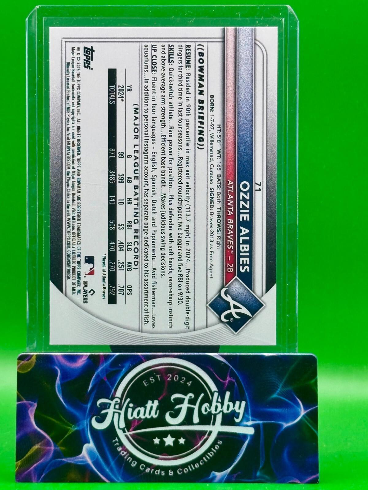 2025 Bowman - Ozzie Albies #71 - Sky Blue Border /499