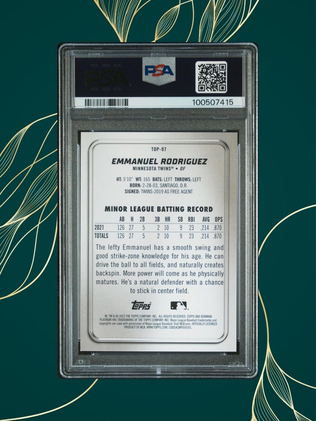 2022 Bowman Platinum - Emmanuel Rodriguez #TOP-97 - Gold 50