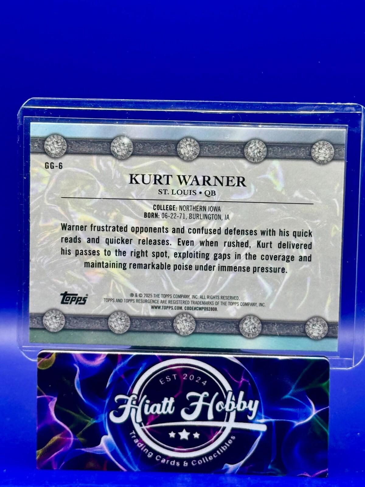 2024 Topps Resurgence - Kurt Warner #GG-6 - Glimmer and Gleam