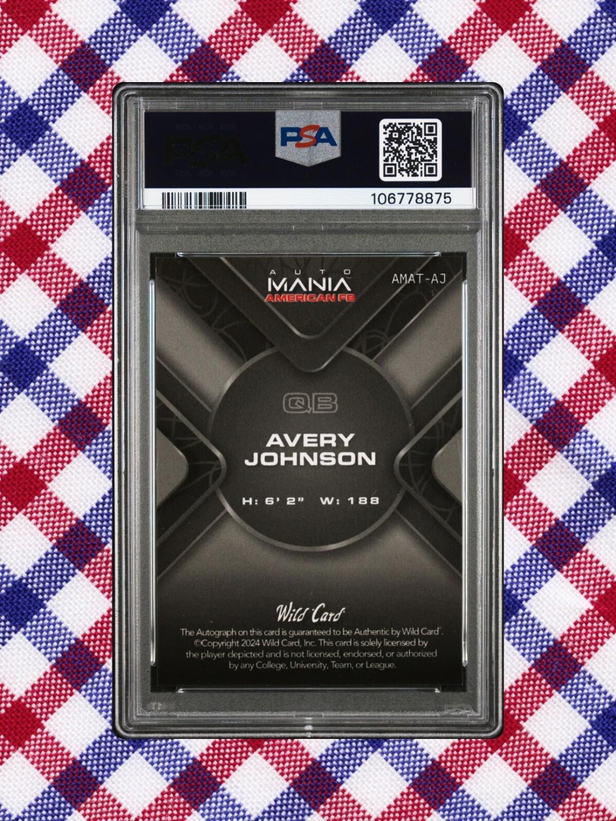 2024 WC Auto Mania - Avery Johnson #AMAT-AJ - Lazer Americana Auto /5 - PSA 9
