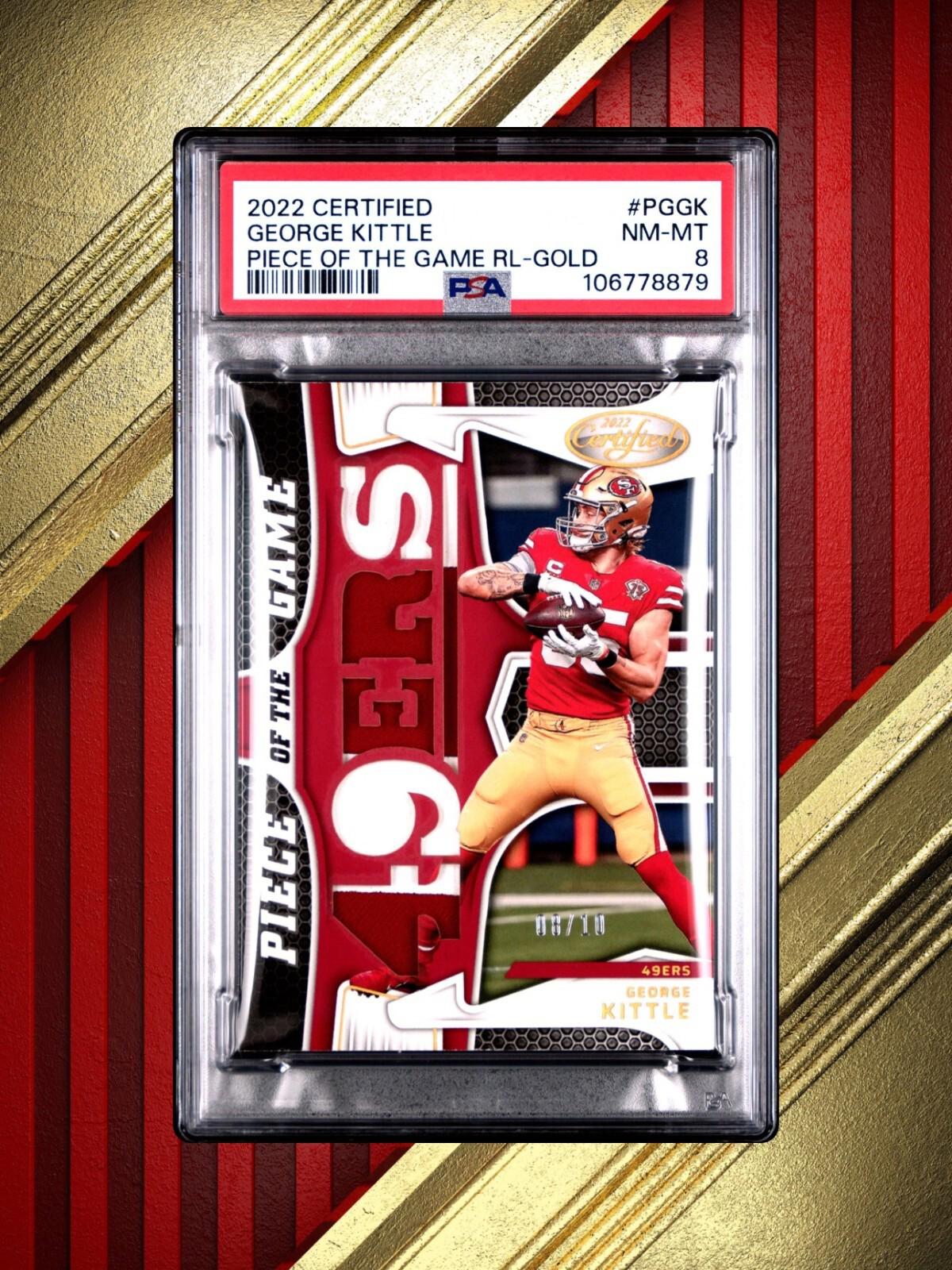 2022 Panini Certified - George Kittle - Piece of the Game - Gold /10 - PSA 8