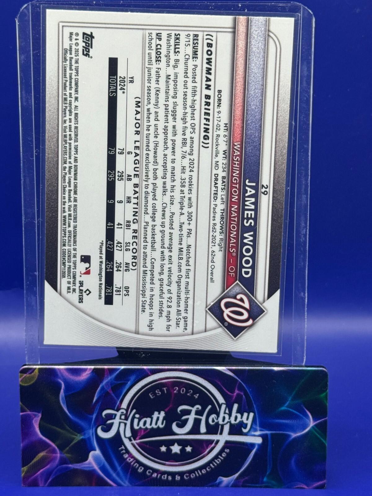 2025 Bowman Chrome - James Wood #29 - Red RC Redemption