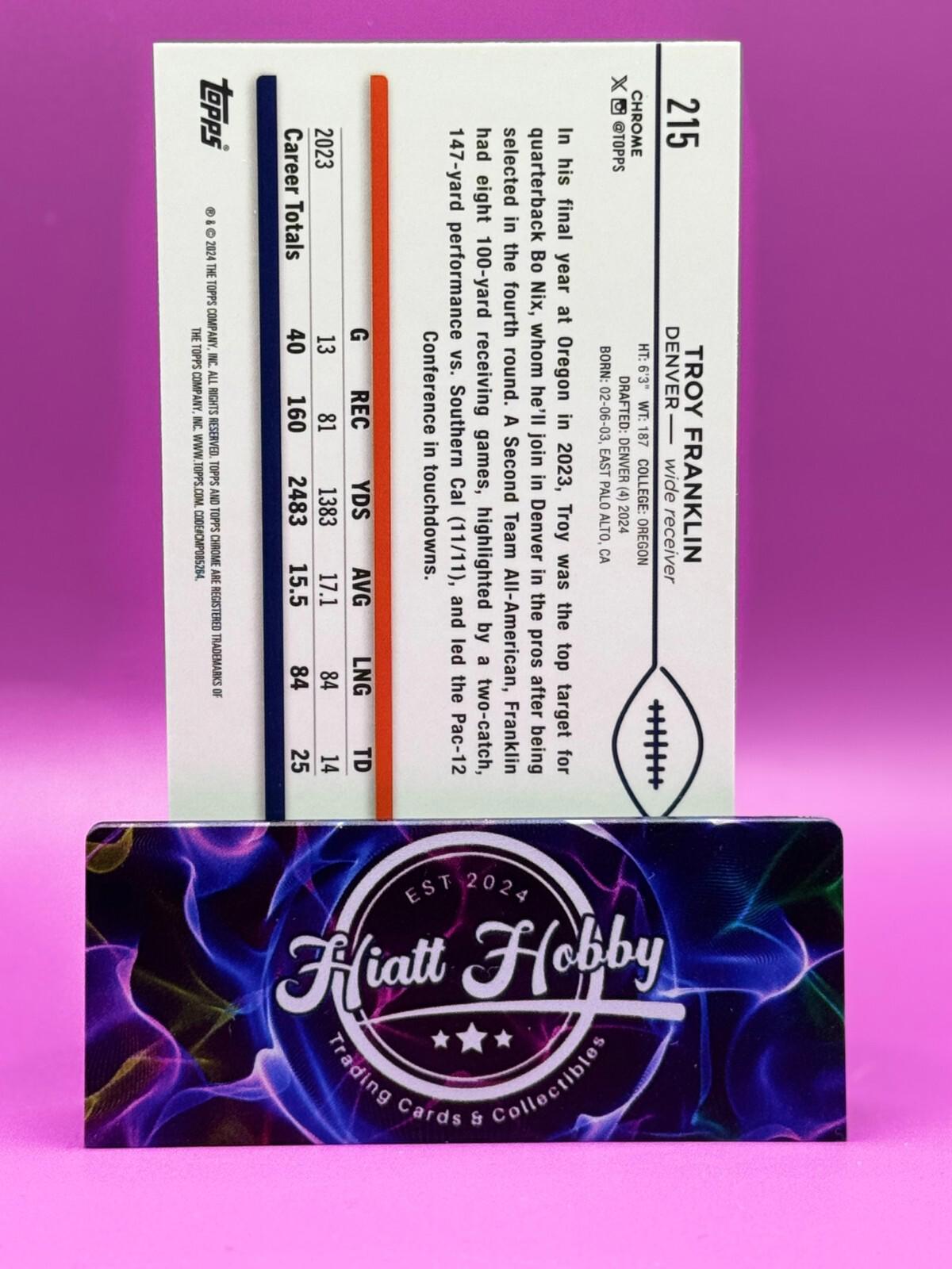 2024 Topps Chrome Football - Troy Franklin #215 - X-Fractor (RC)