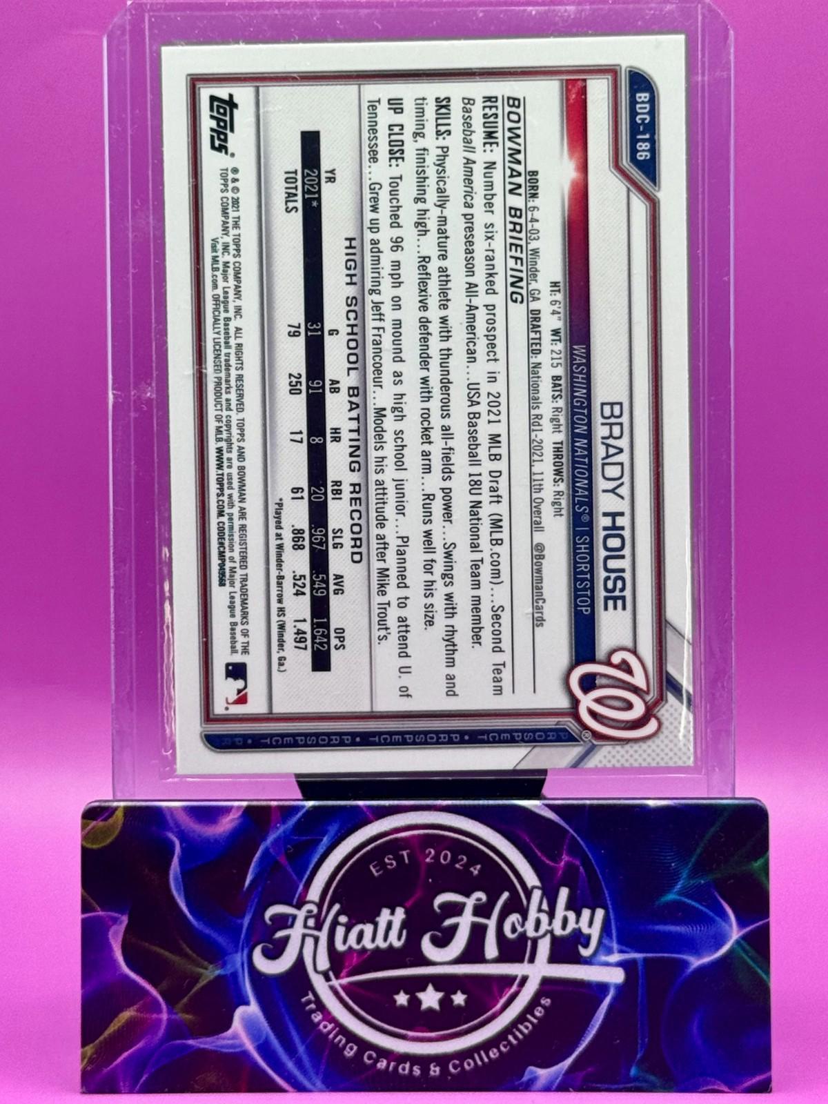 2021 Bowman Draft Chrome - Brady House #BDC-186 - Asia Mojo SP Refractor (RC)