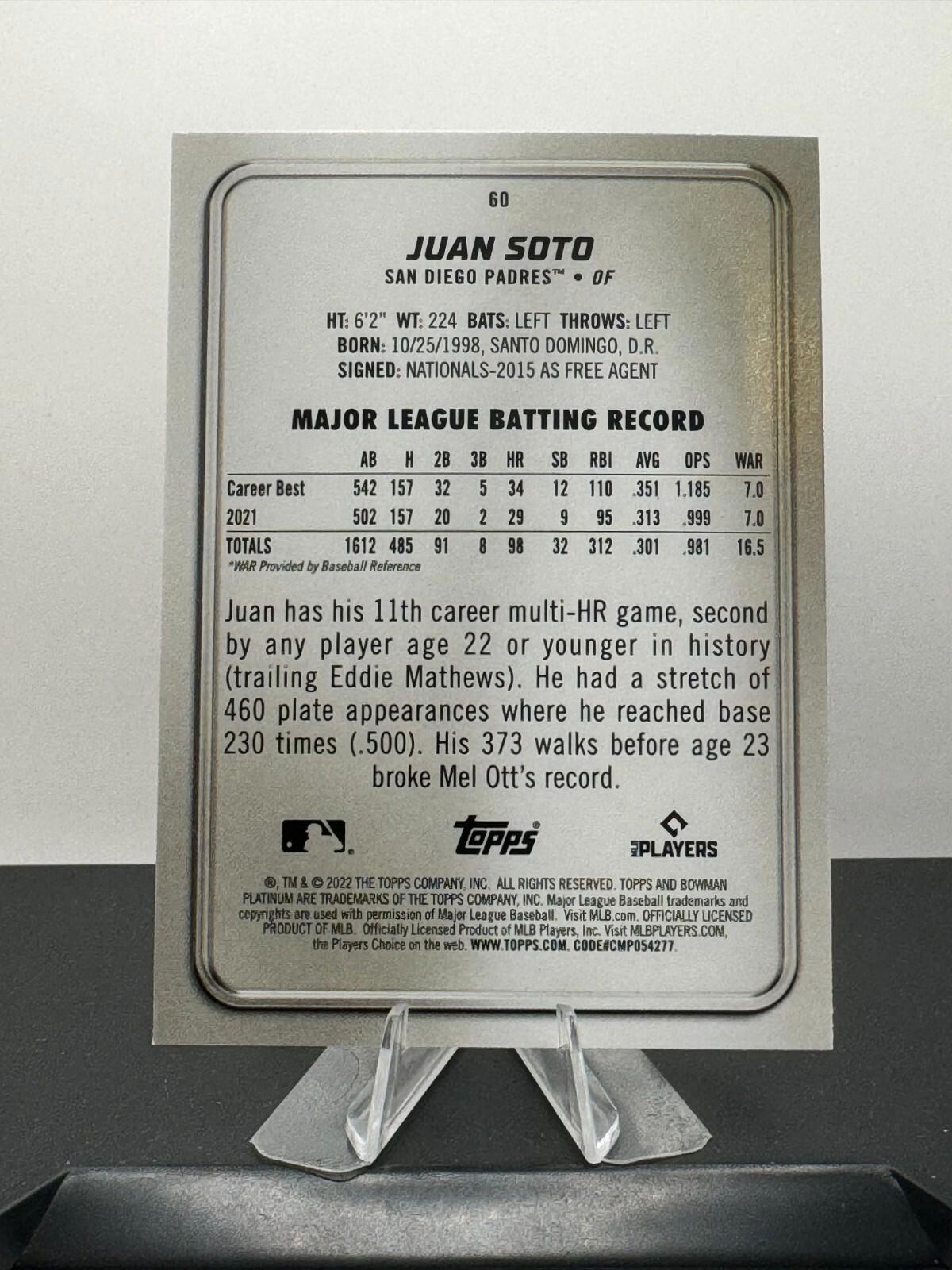 2022 Bowman Platinum - #60 Juan Soto