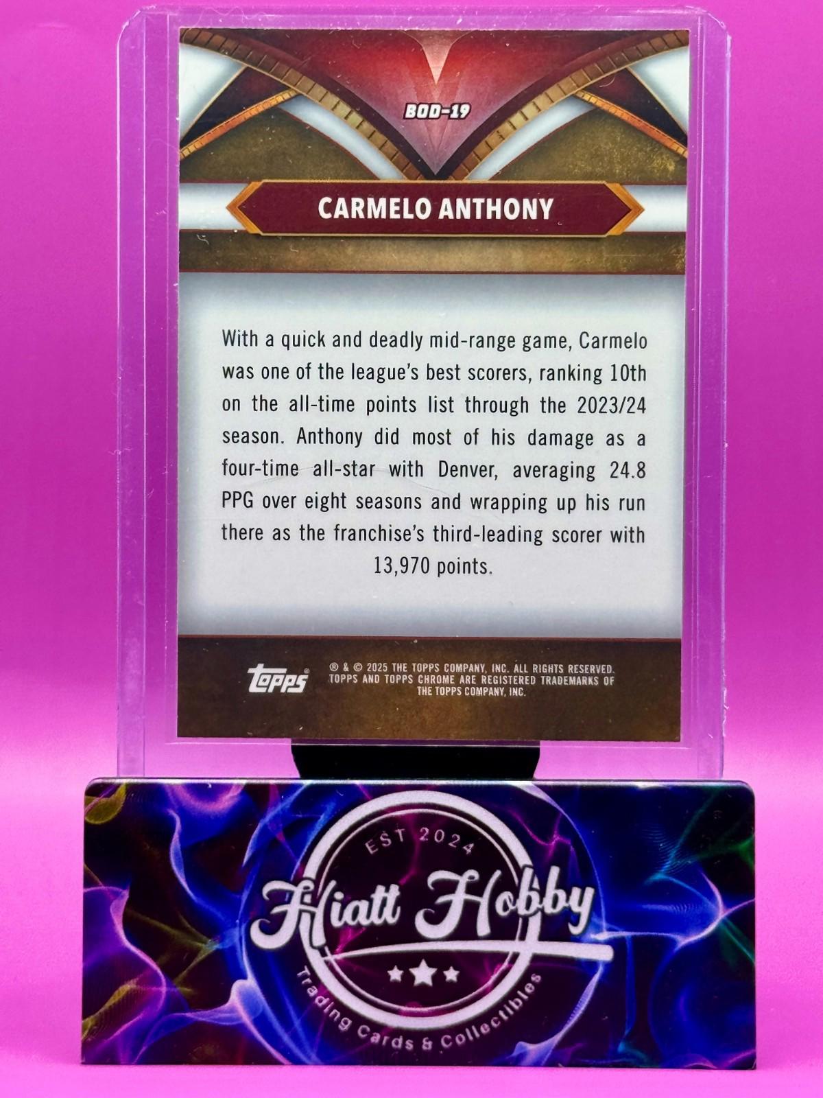 2024-25 Topps Chrome - Carmelo Anthony #BOD-19 - Ball of Duty - Blue Ball Refrac