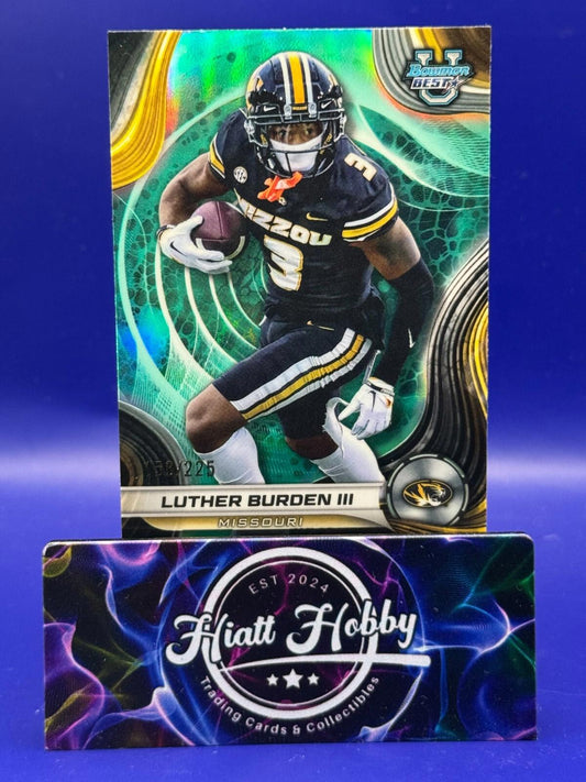 2024 Bowman's Best U Football - Luther Burden III #21 - Aqua Refractor /225