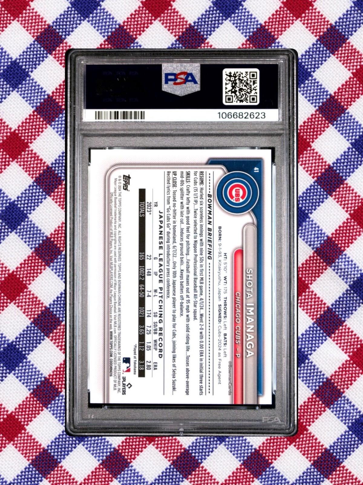2024 Bowman Chrome - Shota Imanaga #41 - Image Variation Mojo - PSA 9