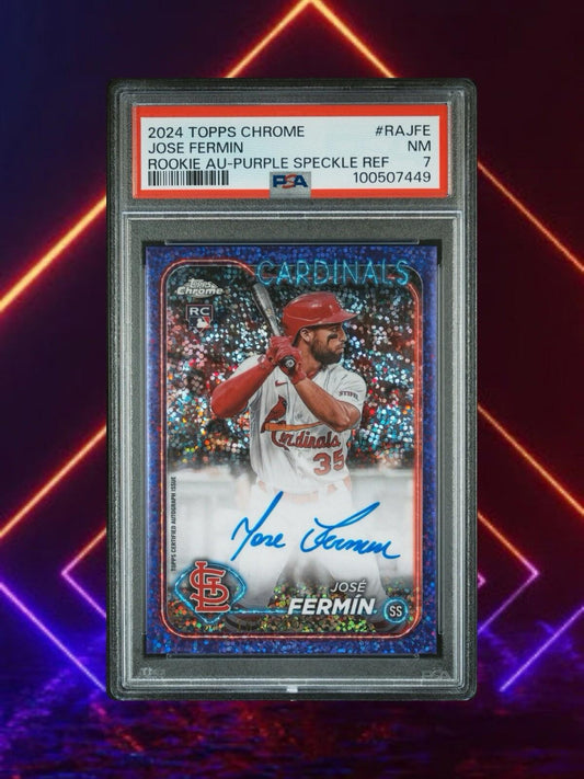 2024 Topps Chrome - Jose Fermin RA-JFE - Purple Speckle Auto /299 - PSA 7