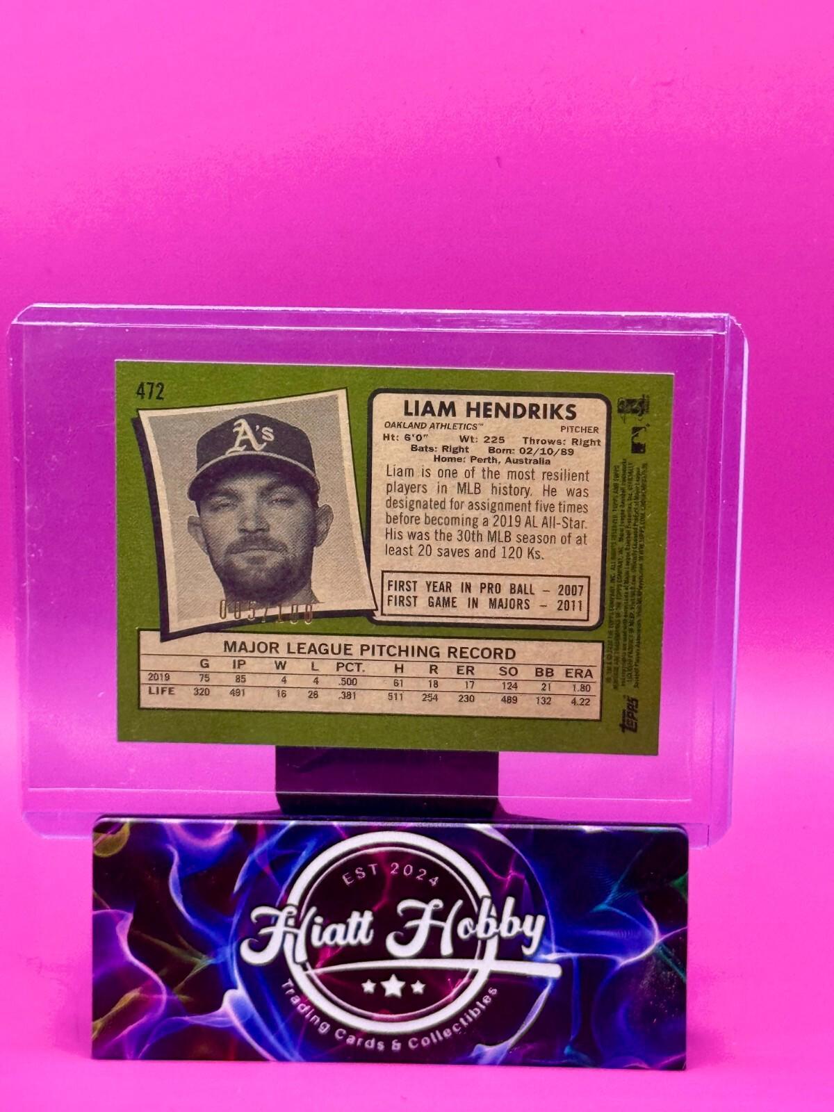 2020 Topps Heritage Baseball - Liam Hendriks #472 - Black Mini /100