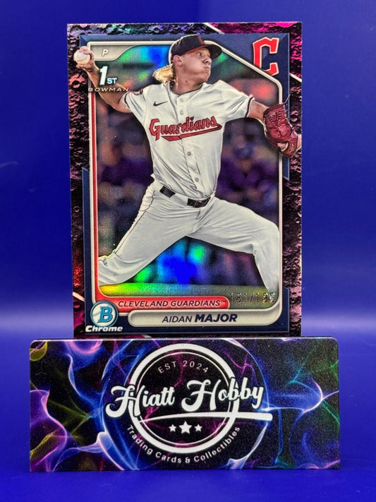 2024 Bowman Draft Baseball - Aidan Major #BDC-196 - Chrome Fuschia Lunar /199