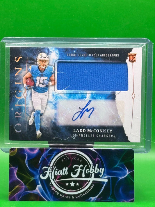 2024 Panini Origins - Rookie Jumbo Jersey Autographs Ladd McConkey (AU, MEM, RC)