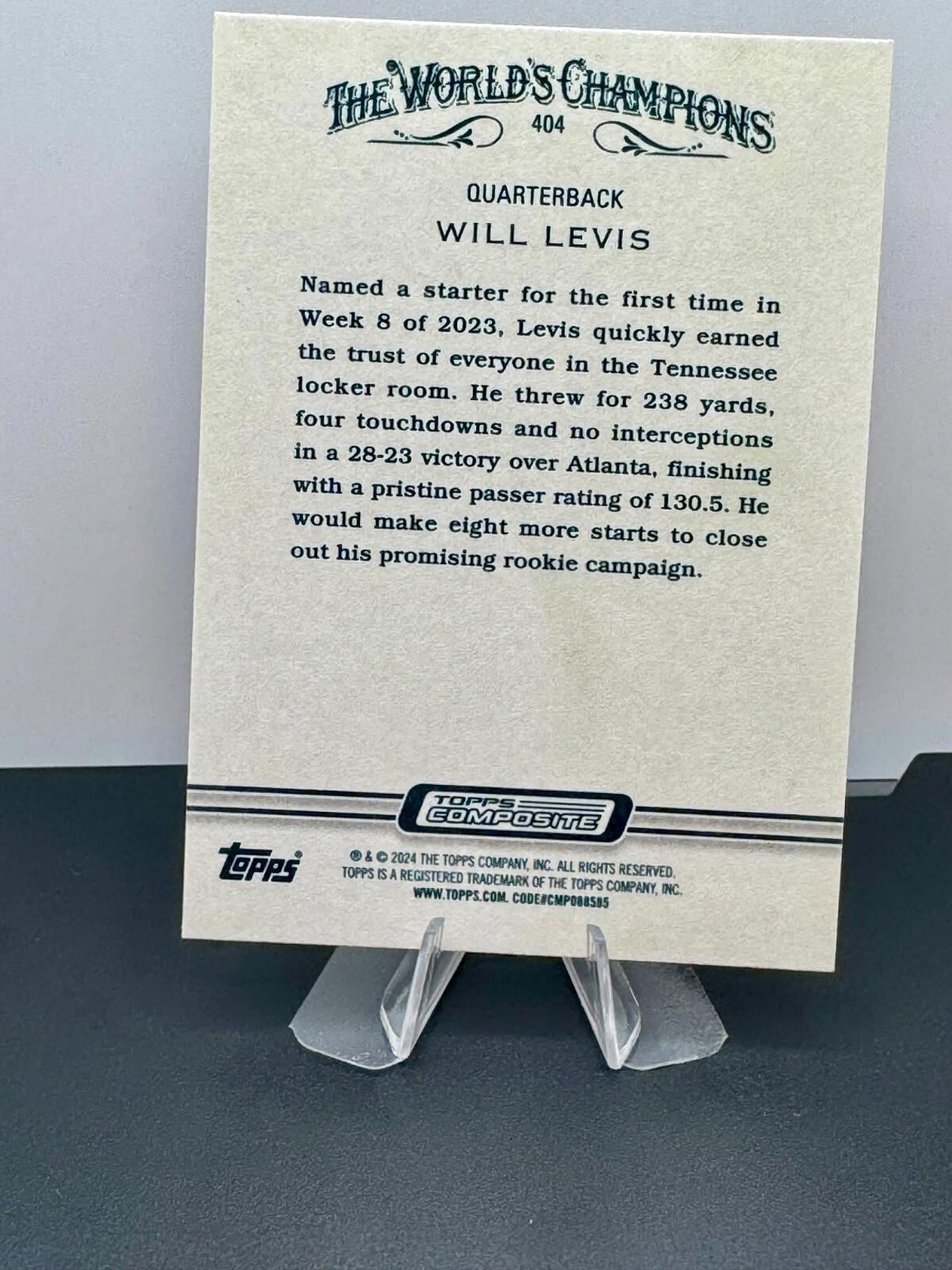 2023 Topps Composite - Will Levis Rookie Card Collection - LOT of 7!