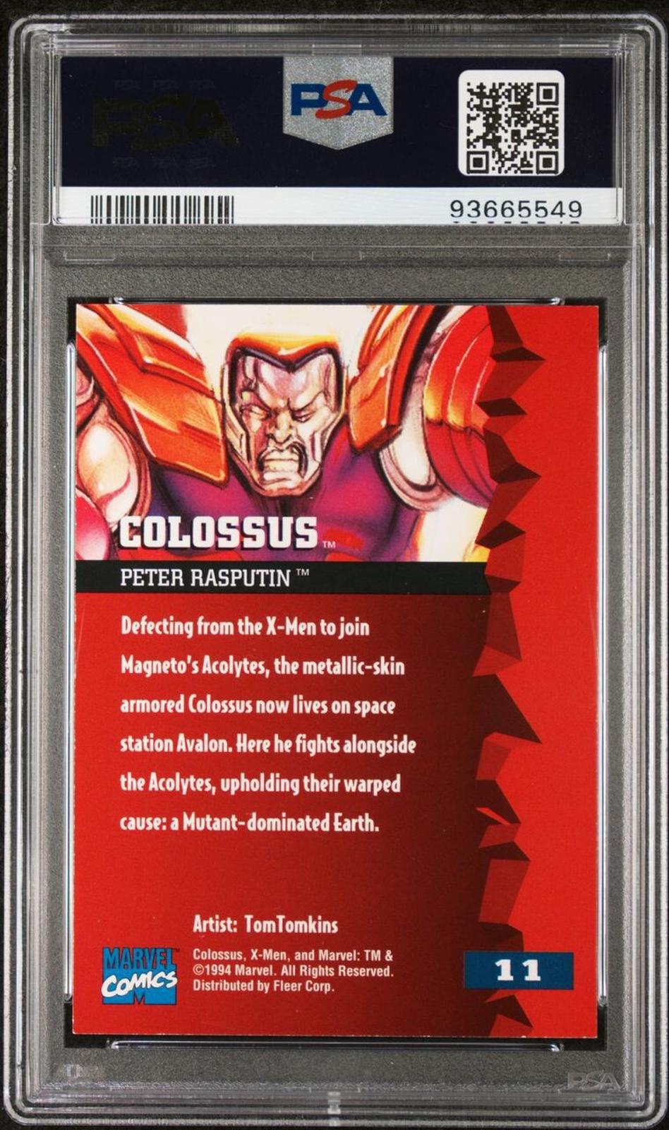 1995 Fleer Ultra, X-Men, Marvel, #11 Colossus (EXCELLENT-MINT PSA 6)