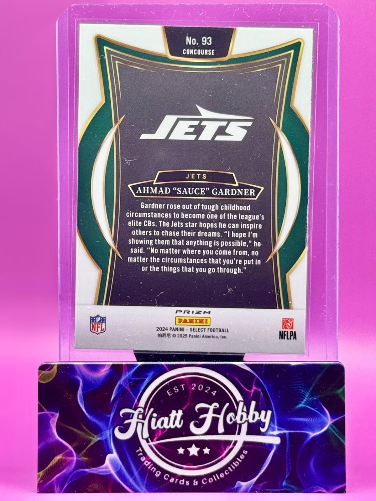 2024 Panini Select - Concourse - Ahmad Gardner #93 Black & Green Shock Prizm