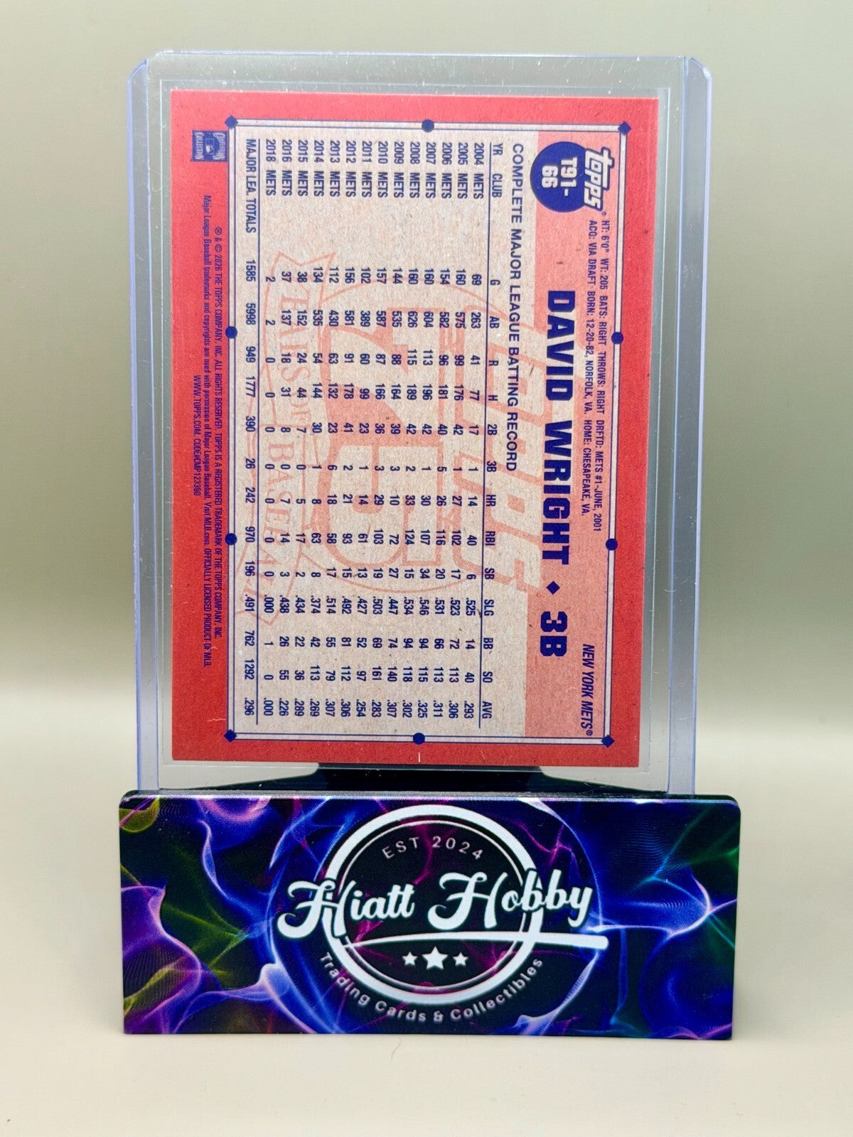 2026 Topps Series 1 - #T91-66 David Wright - 1991 Topps - Crackleboard Foil