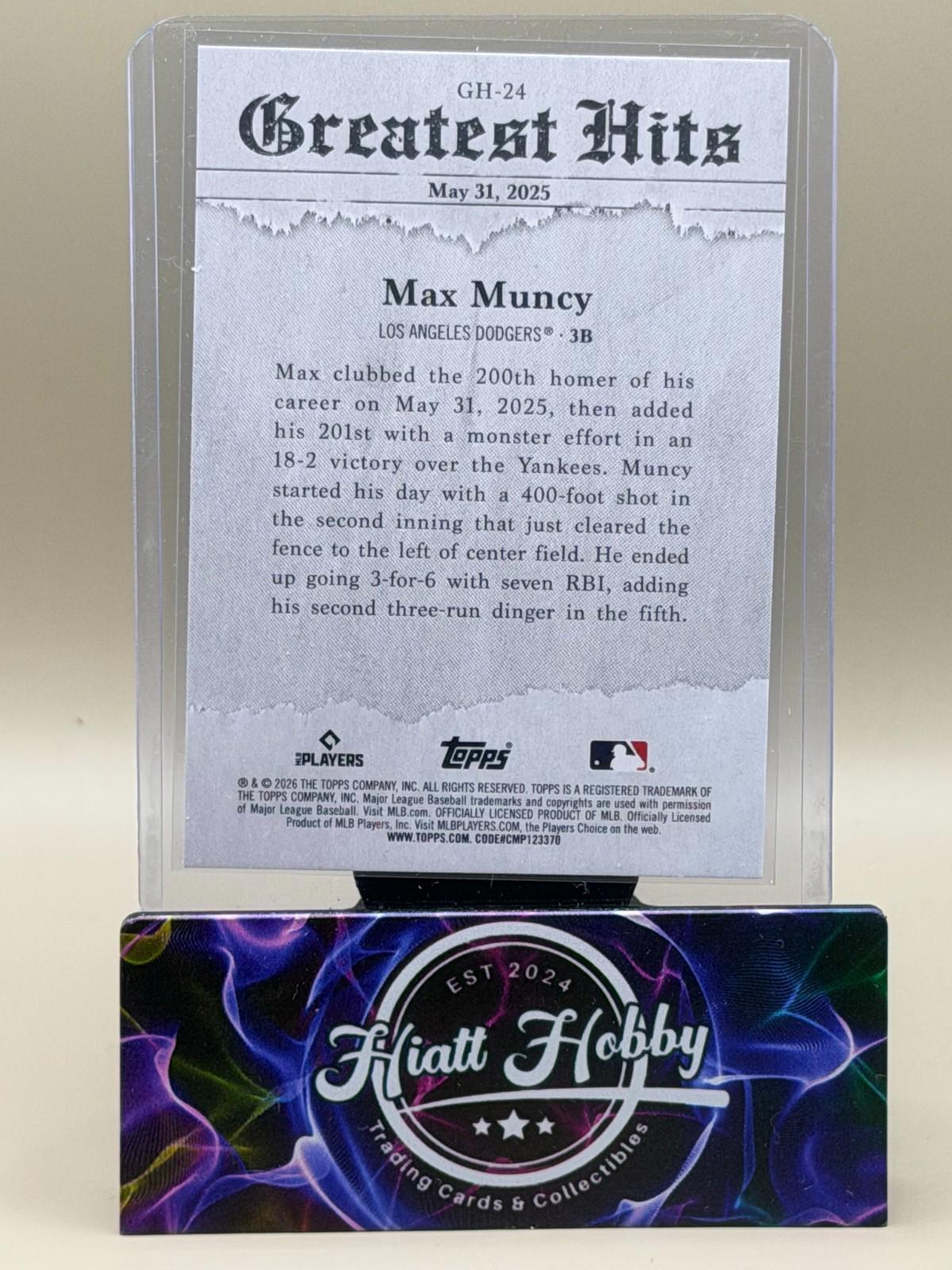 2026 Topps Series 1 #GH-24 Max Muncy - Greatest Hits