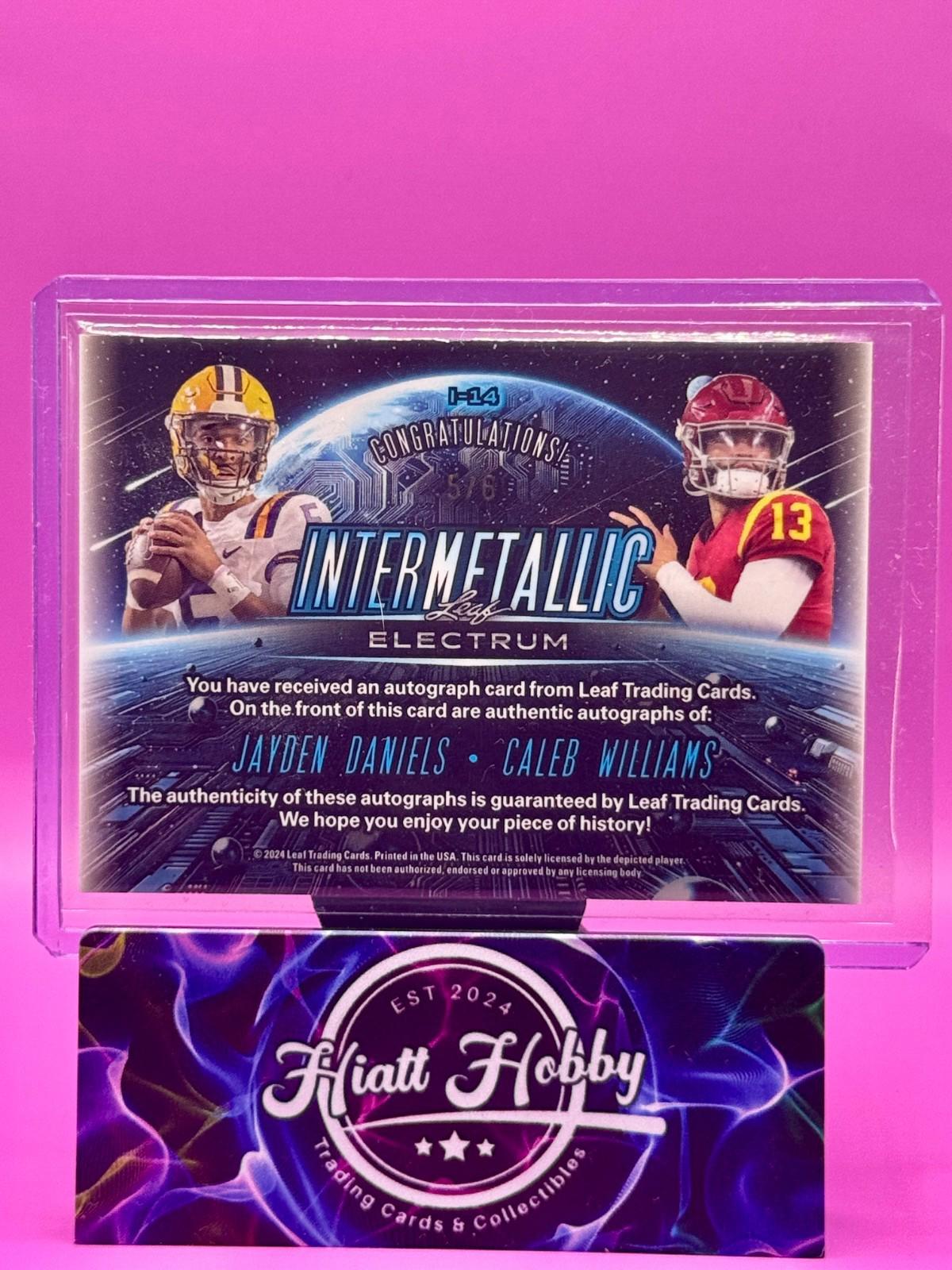2024 Leaf Electrum - Jayden Daniels / Caleb Williams - Platinum Dual Auto /6