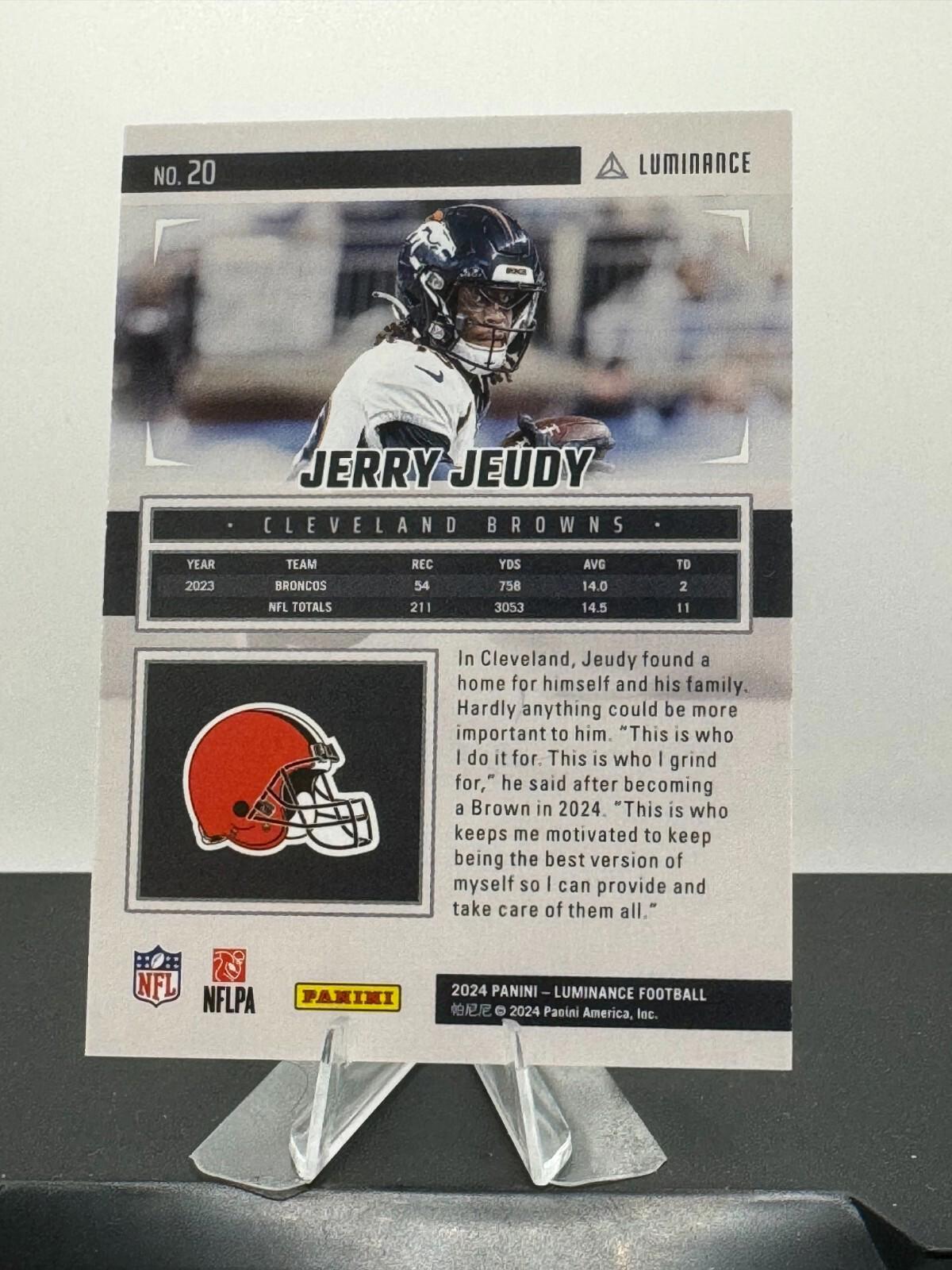 2024 Panini Luminance - Jerry Jeudy #20 - Blue Parallel /150