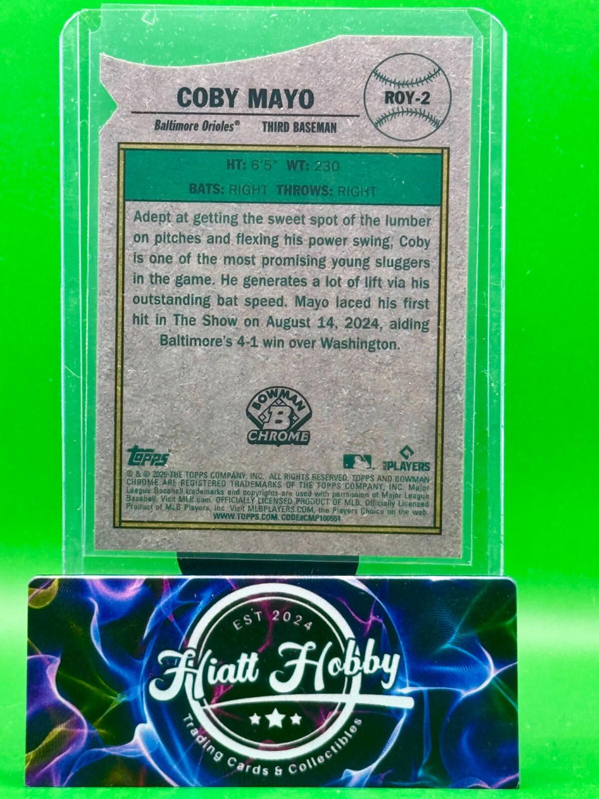2025 Bowman Chrome - Coby Mayo #ROY-2 - ROY Favorites - Aqua Refractor /125