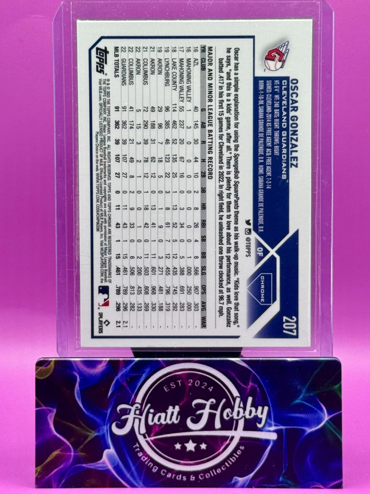 2023 Topps Chrome - Oscar Gonzalez #207 Logo Foil Refractor (RC)