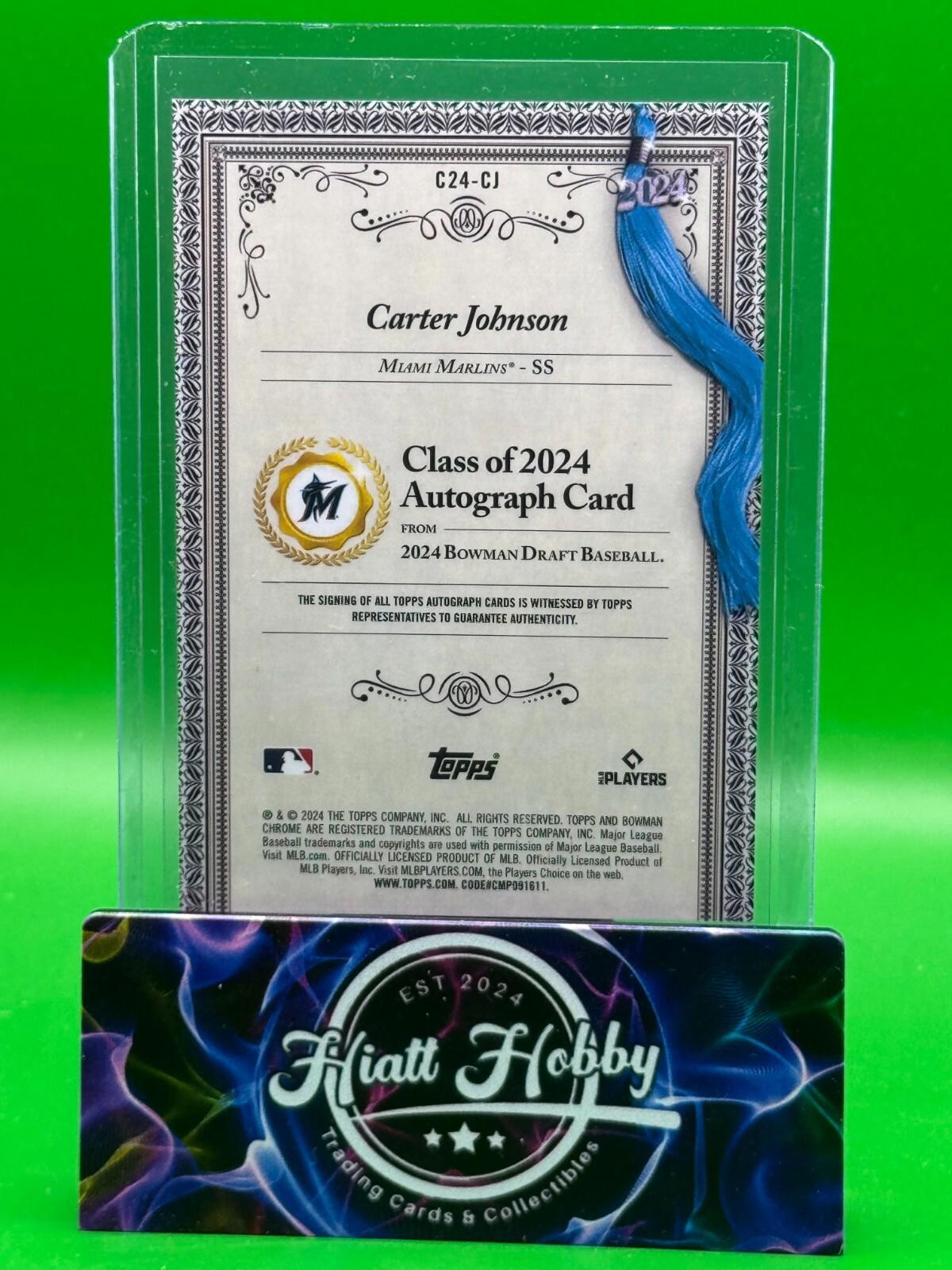 2024 Bowman Draft Chrome - Carter Johnson #C24-CJ - Class of 24 Auto /250