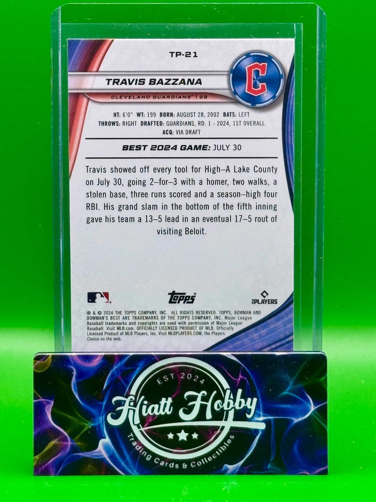 2024 Bowman's Best Baseball - Travis Bazzana #TP-21 - Aqua Lava Refractor /199
