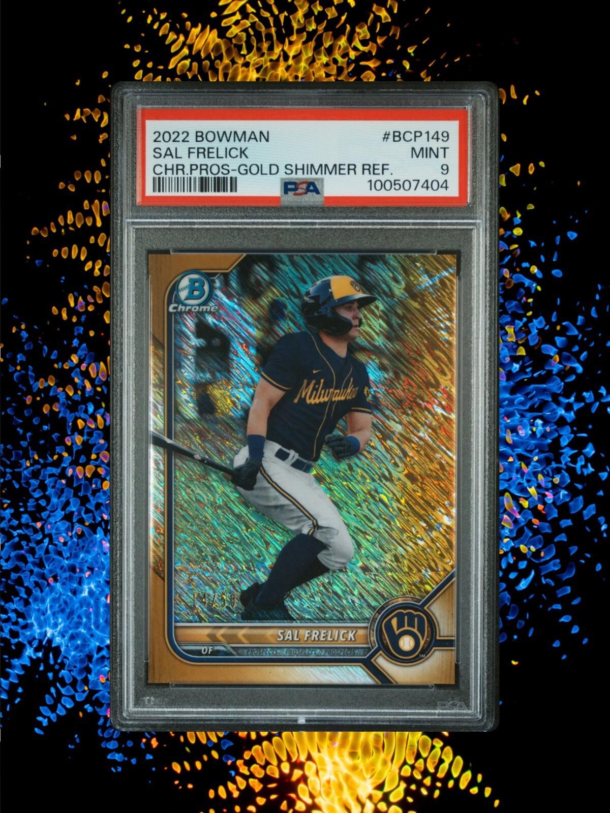 2022 Bowman Chrome - Sal Frelick #BCP-149 - Gold Shimmer /50 - PSA 9