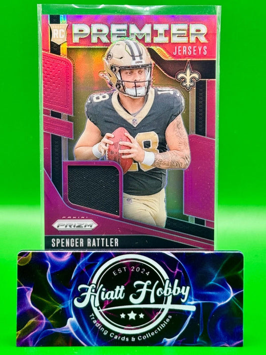 2024 Panini Prizm - Premier Jerseys Pink Prizm #PJ-SRR Spencer Rattler (MEM, RC)