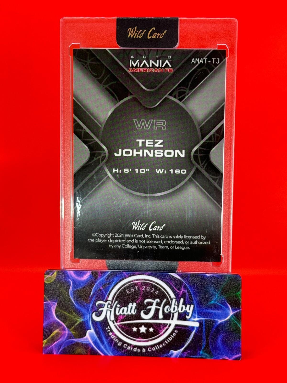 2024 Wild Card Auto Mania Red Eagle - Tez Johnson #AMAT-TJ - 1/1 🔥🔥