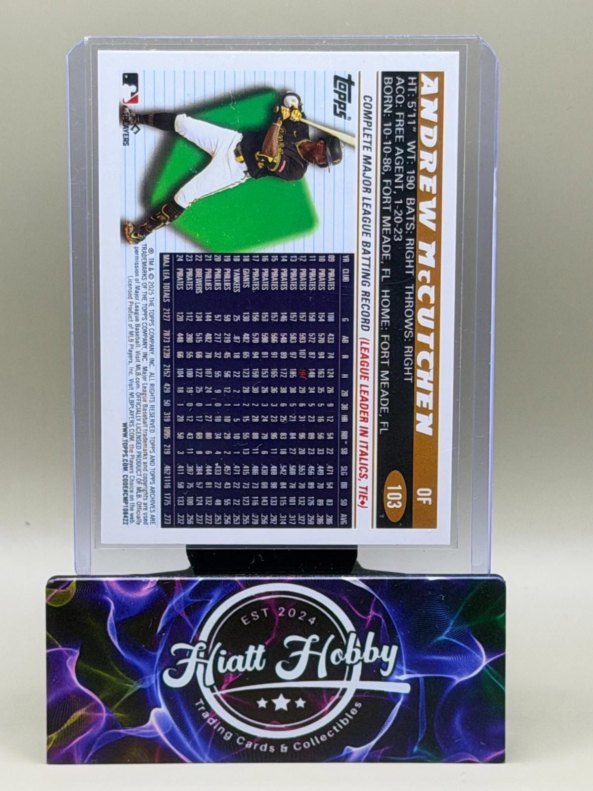 2025 Topps Archives - 1996 Topps Andrew McCutchen #103 Black Foilboard
