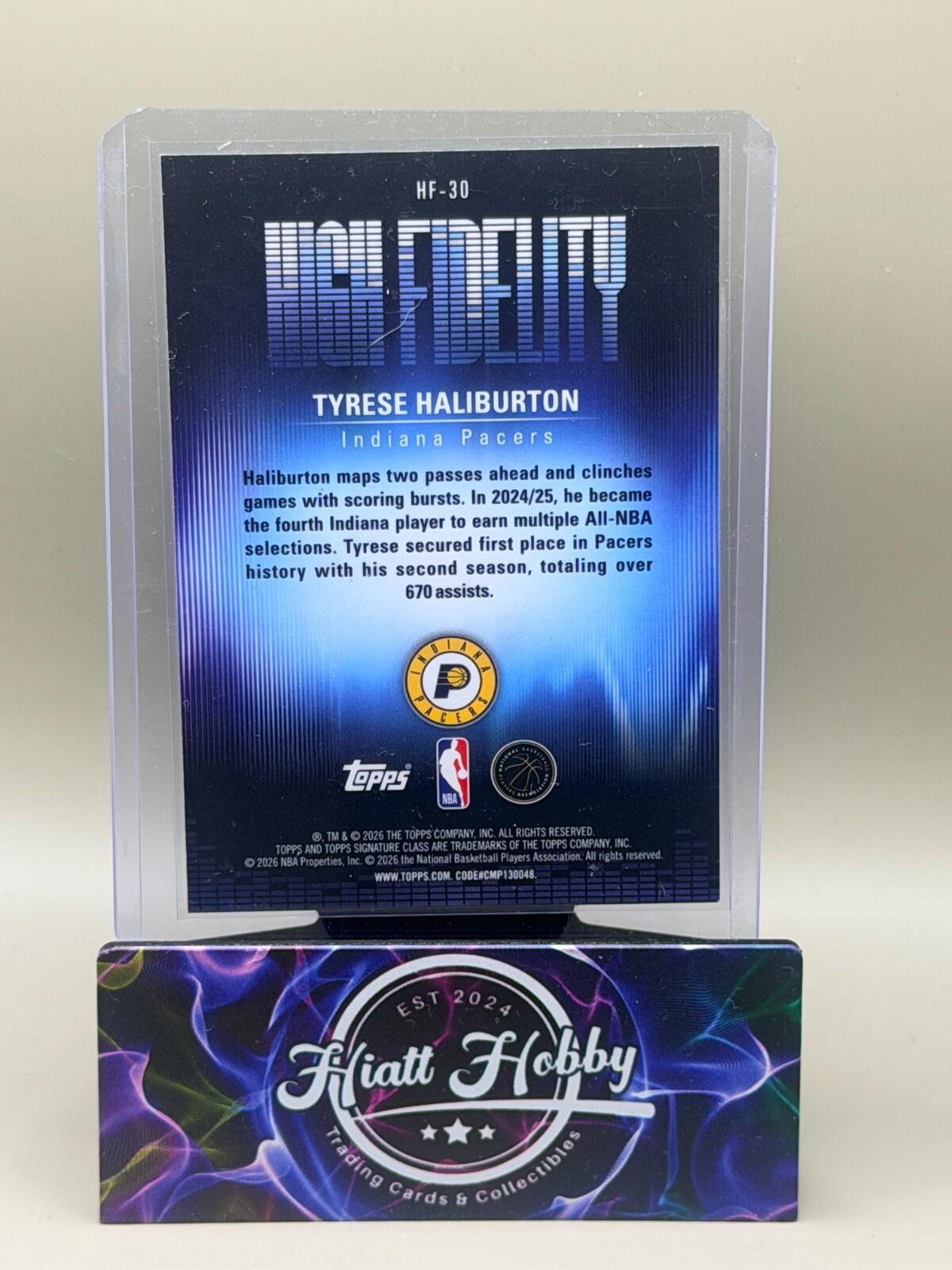 2025-26 Topps Signature Series Basketball - Tyrese Haliburton - High Fidelity