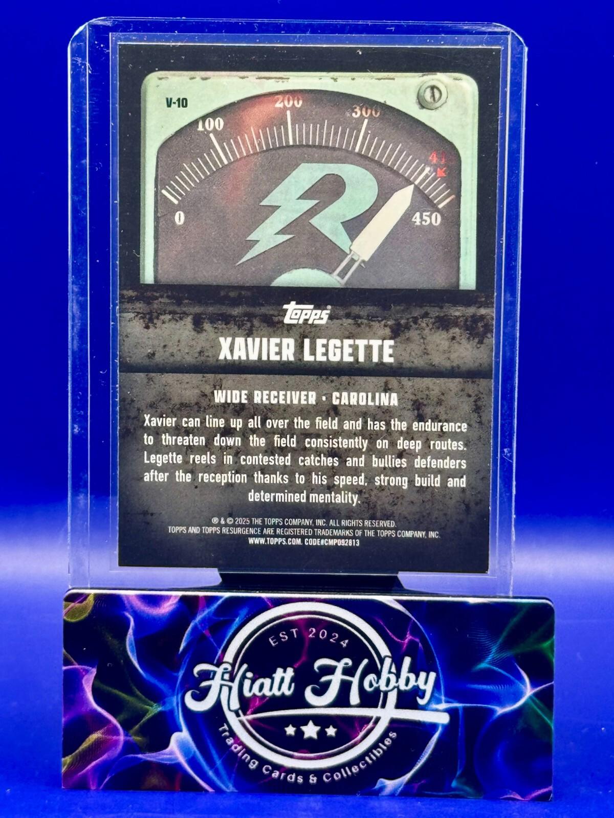 2024 Topps Resurgence - Xavier Legette #V-10 - Voltaic (RC)