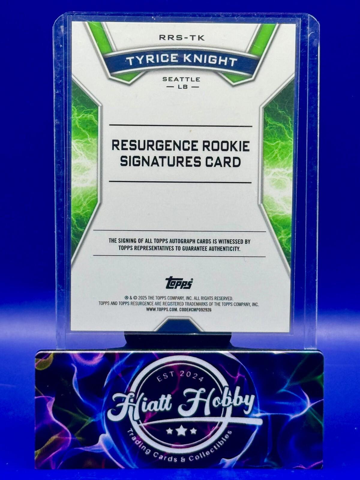 2024 Topps Resurgence - Tyrice Knight #RRS-TK (RC, AU) - Aqua Wave Auto /249