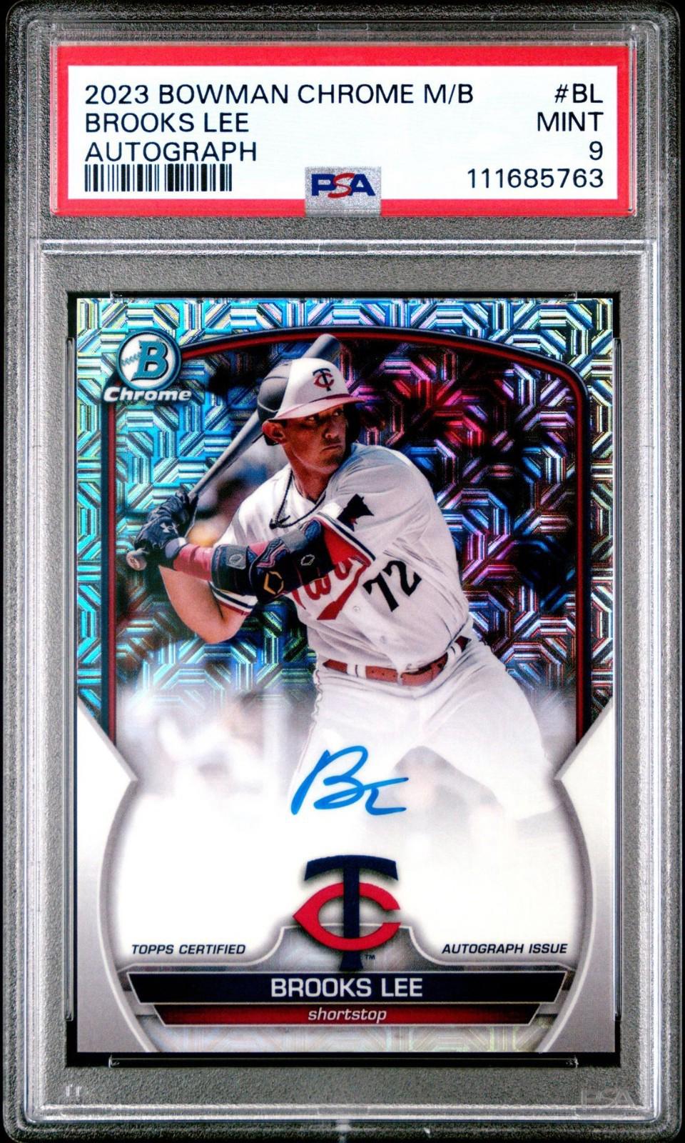 2023 Bowman Chrome Brooks Lee #BCMA-BL - Mojo Auto (RC, AU) - PSA 9