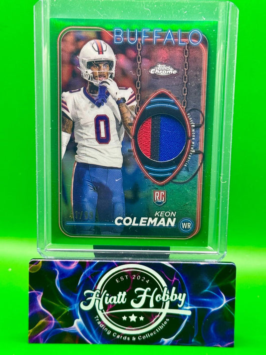 2024 Topps Chrome Football - Keon Coleman #CRR-KC - Green Rookie Relic /99 (RC)