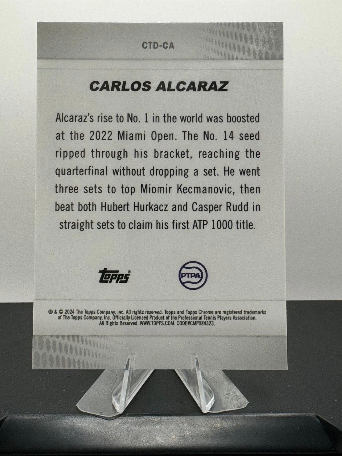 2024 Topps Chrome Tennis - Carlos Alcaraz #CTD-CA - CAPTURED REFRACTOR