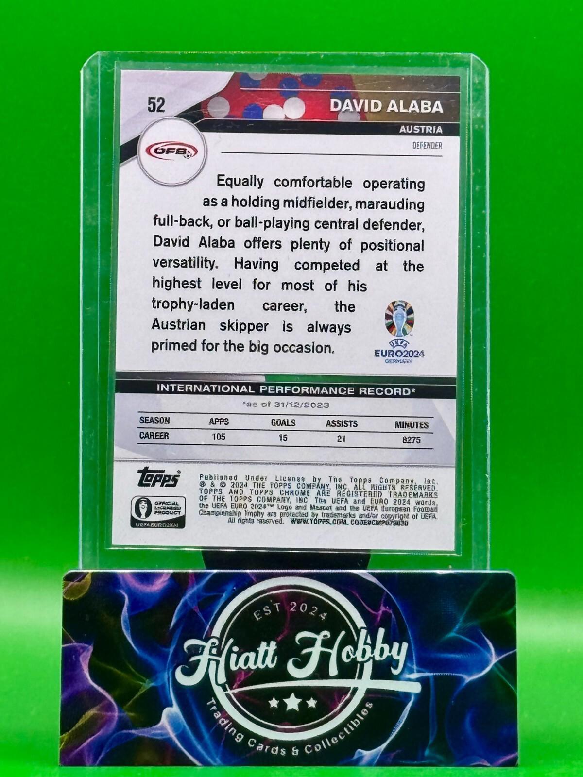 2024 Topps Chrome UEFA Euro Soccer - David Alaba #52 - Hero Variation