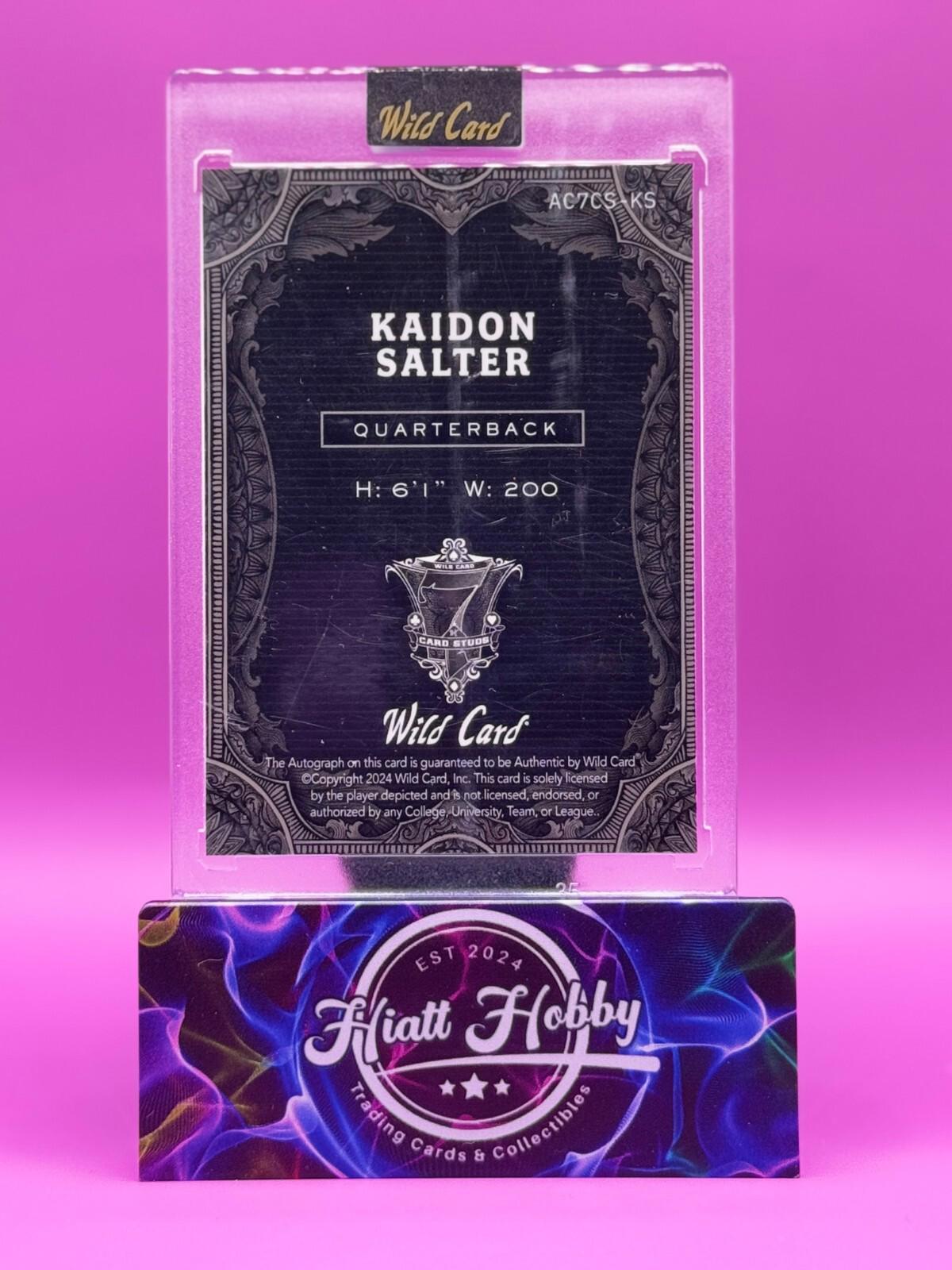 2024 Wild Card 7-Card Stud - Kaidon Salter #AC7CS-KS - Silver Rainbow Auto 1/3