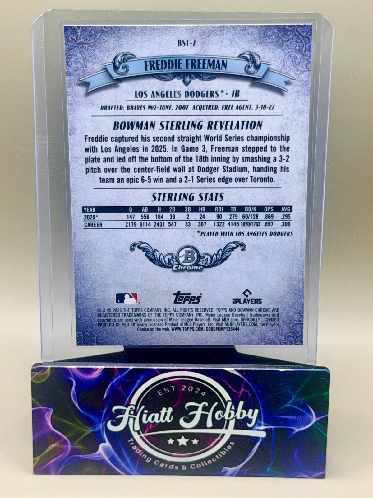 2026 Bowman Chrome Baseball - #BST-2 Freddie Freeman - Bowman Sterling Refractor