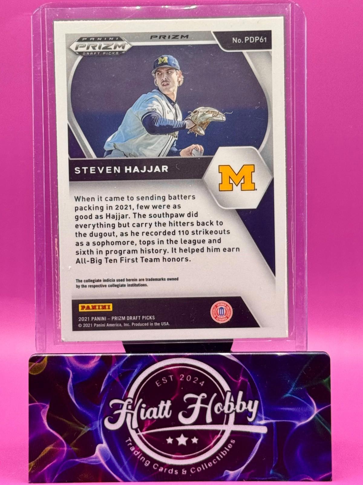 2021 Panini Prizm Draft Picks - Steven Hajjar #PDP61 - Green Hyper Prizm (RC)