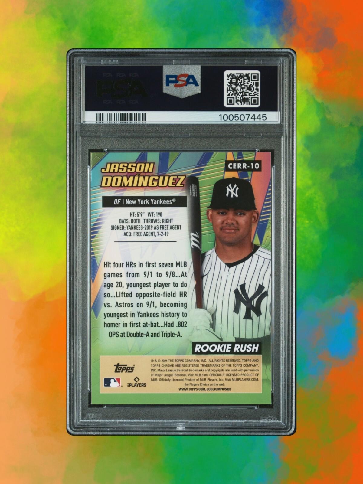 2024 Topps Chrome - Jasson Dominguez #CERR-10 - Rookie Rush (RC) - PSA 10 🔥
