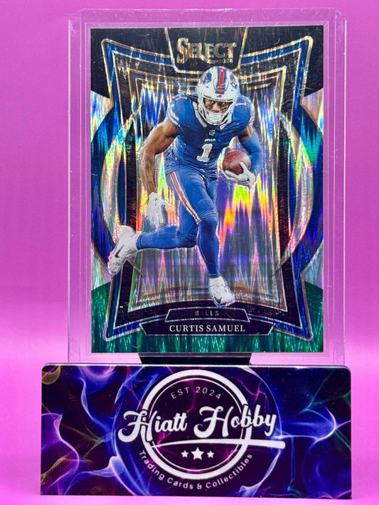 2024 Panini Select - Concourse - Curtis Samuel #23 Black & Green Shock Prizm