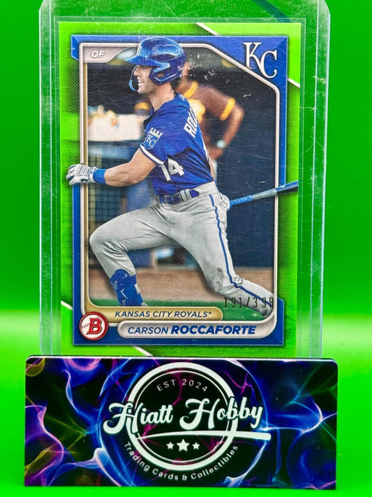 2024 Bowman Baseball - Carson Roccaforte #BP-33 - Lime Green Parallel /399 (RC)