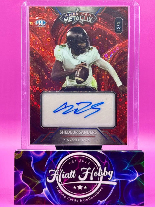2023 Wild Card Metallix - Shedeur Sanders #WMP-SSA - Red Disco Auto /4