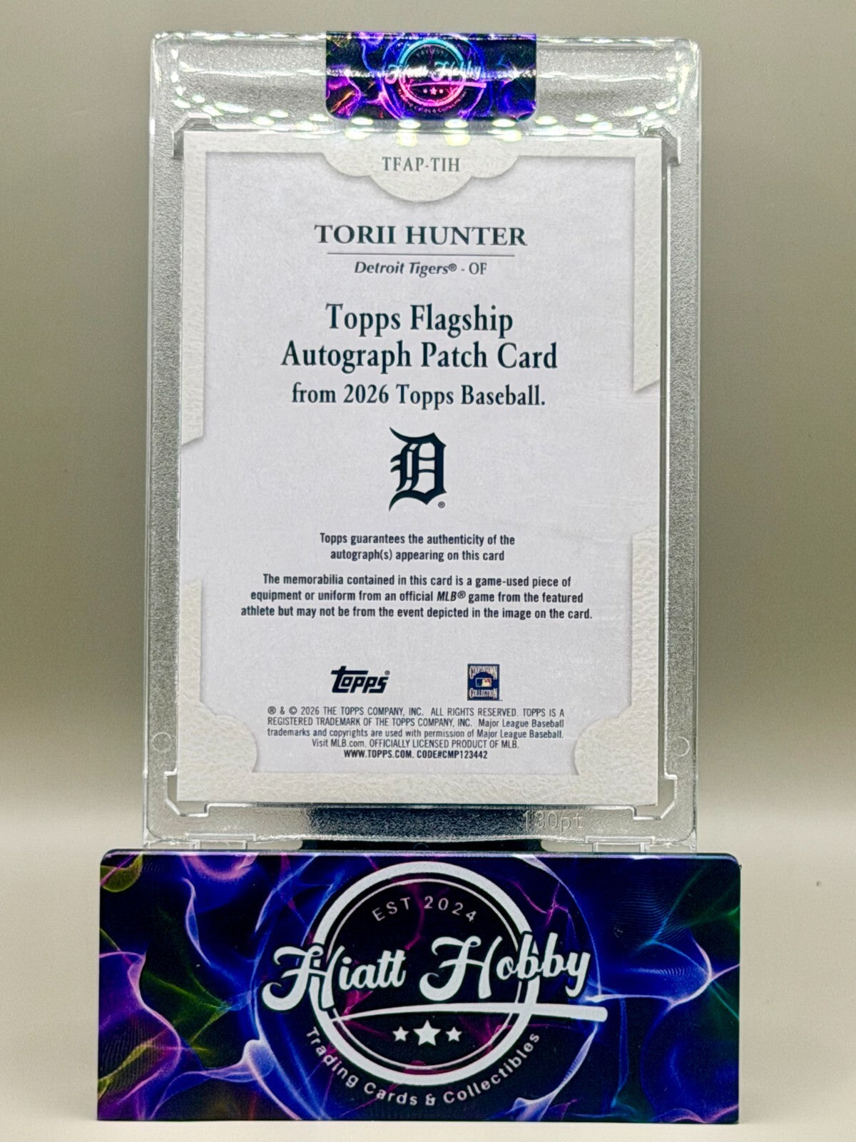 2026 Topps Series Two #TFAP-TIH - Torii Hunter - Flagship Patch Auto Bronze /25