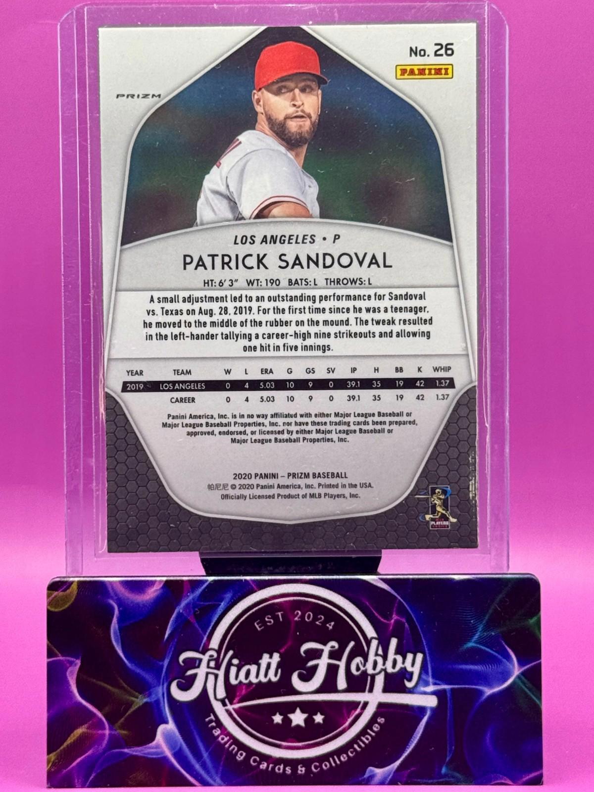 2020 Panini Prizm Baseball - Patrick Sandoval #26 - Red and Blue Prizm (RC)