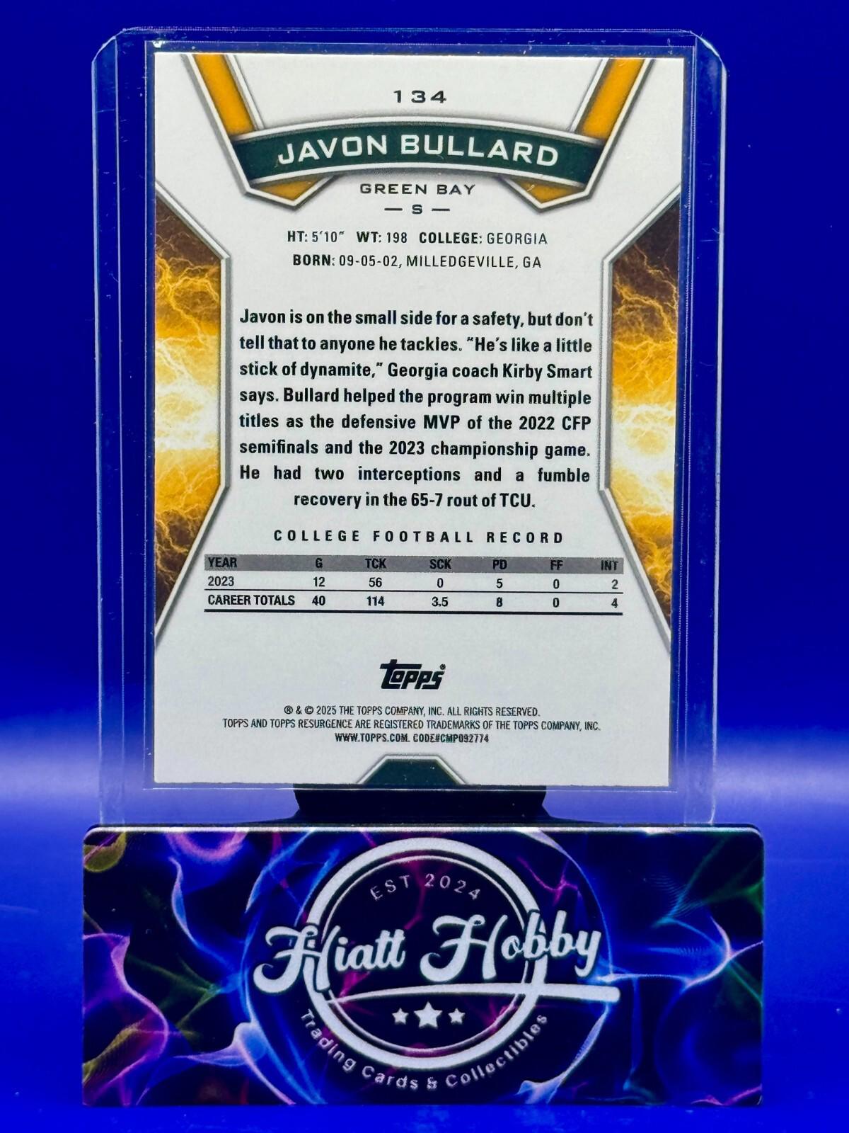 2024 Topps Resurgence - Javon Bullard #134 (RC) - White Surge /125 (RC)