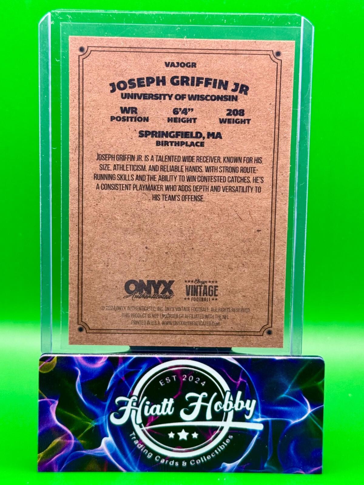 2024 Onyx Vintage Football - Joseph Griffin Jr #VAJOGR - Auto (AU,RC)