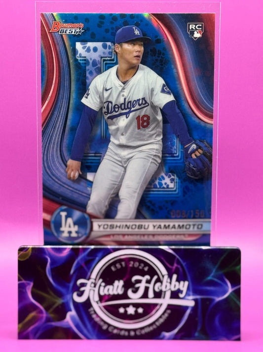 2024 Bowman's Best - Yoshinobu Yamamoto #34 - Blue Refractor 8/150 Color Match